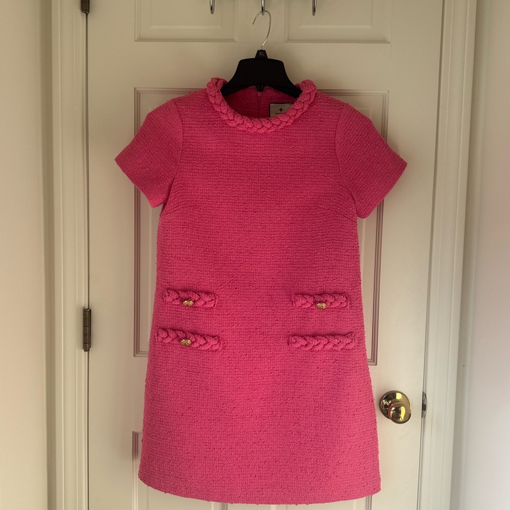 Tuckernuck Pink Textured Short-Sleeve Shift Dress